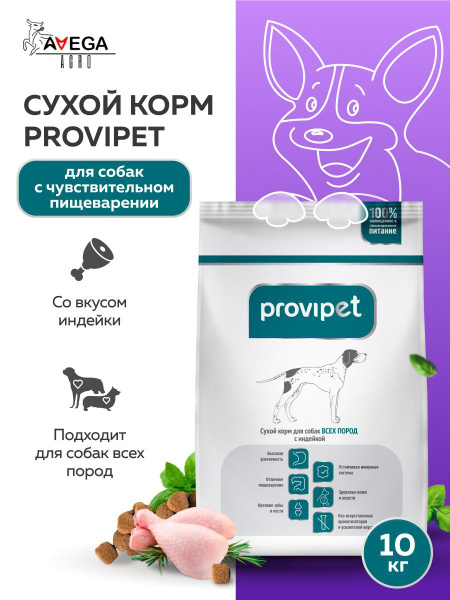 Корм для собак сухой для собак всех пород с индейкой ProviPet Провипет ...