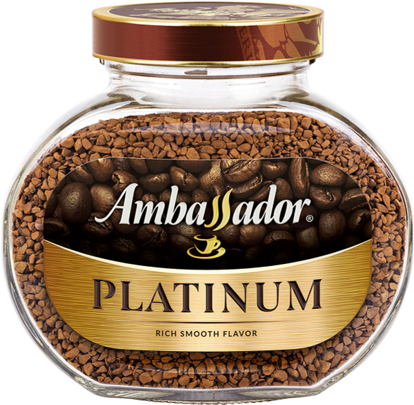 Кофе растворимый сублимированный AMBASSADOR Platinum в банке, 95 г ...