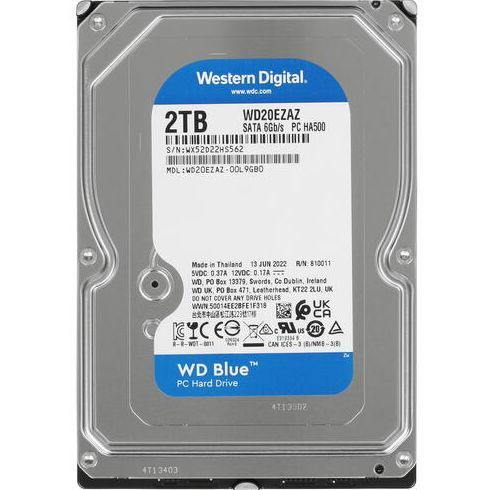 2 ТБ Внутренний жесткий диск Western Digital Blue (WD20EZAZ) (WD20EZAZ ...