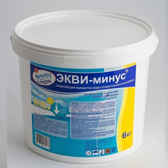 Экви-минус 6кг,средство для понижения рН воды бассейна, гранулы ...