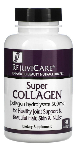 Super Collagen, Rejuvicare, гидролизат коллагена, 500 мг, 90 капсул ...
