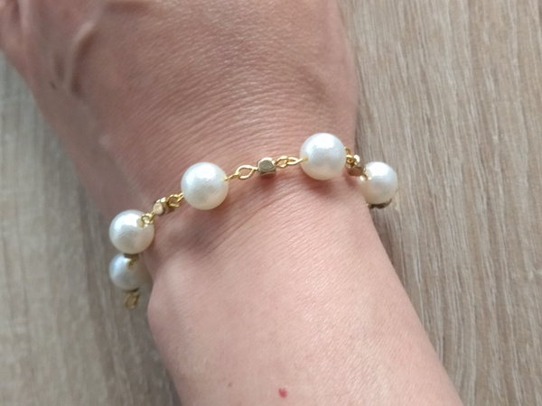 Браслет на руку с бусинами имитации хлопкового жемчуга, бижутерия ...