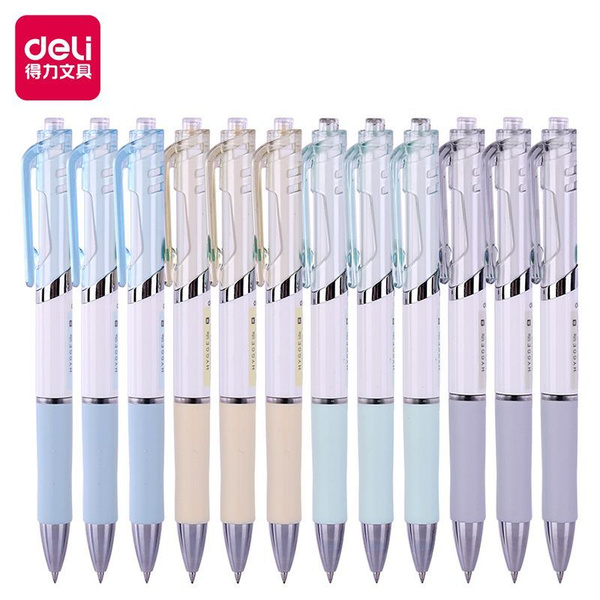 Ручка гелевая набор 12 шт., Deli S11-BK-P, автоматическая, черный ...