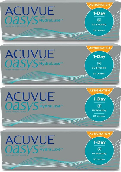 1-Day Acuvue Oasys for Astigmatism. Цилиндр(Cyl) -1.25. Ось(Ax) 150 ...