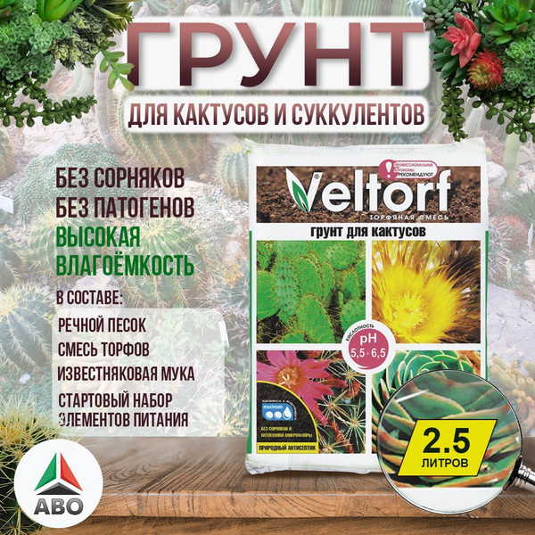 БИО Грунт (земля) для суккулентов и кактусов в т.ч. Декабриста, алоэ ...