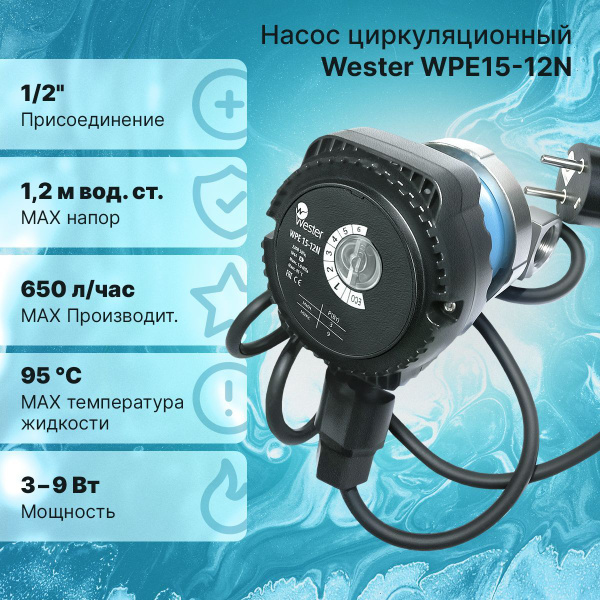 Циркуляционный насос Wester теплый пол, воснабжение,для котлов ...
