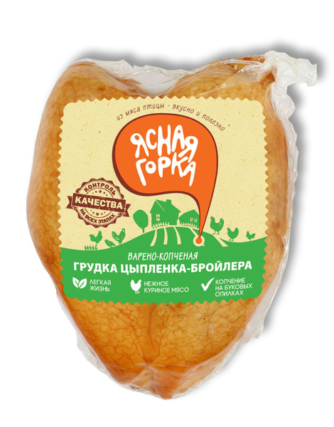 Грудка куриная Ясная Горка копчено-вареная, 0,9-1,1 кг - купить с ...