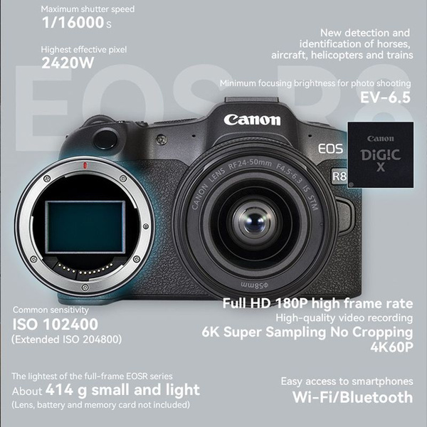 Беззеркальный фотоаппарат Canon EOS R8 - купить по низкой цене в ...