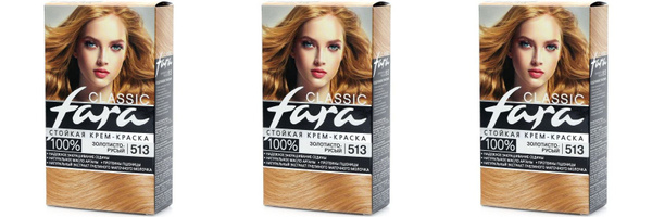 Fara Краска для волос, золотисто-русый, тон 513, 115 гр, 3 шт купить на ...