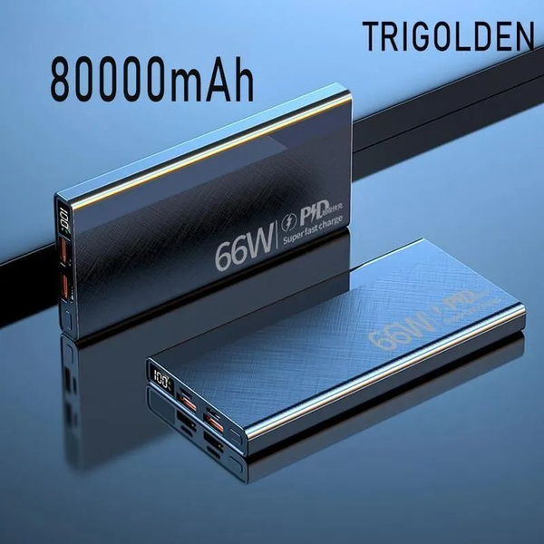 60000 мАч Power Bank 66 Вт супер быстрая зарядка для PD 20 Вт Внешнее ...
