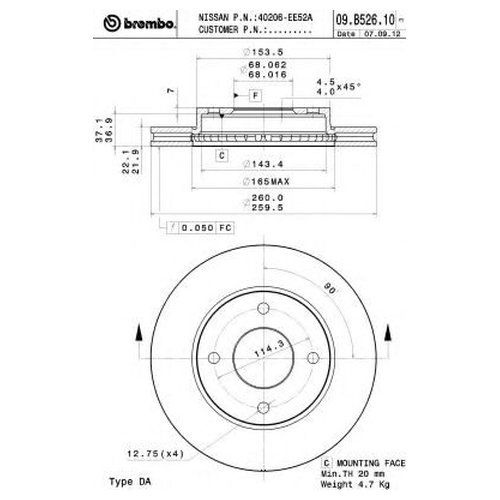 Купить Передние Тормозные Диски Brembo