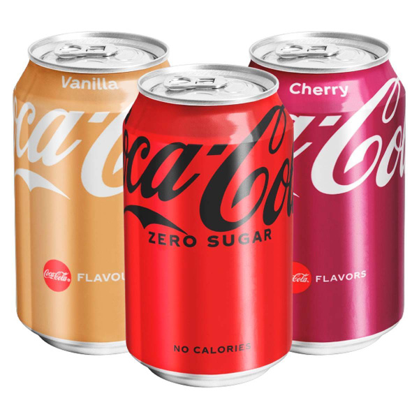 Газированный напиток Coca-Cola - микс 3 вкуса (Cherry, Vanilla, Zero ...