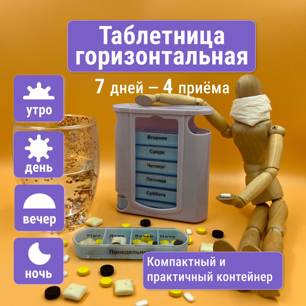 Таблетница на неделю AXLER Home контейнер органайзер для таблеток ...