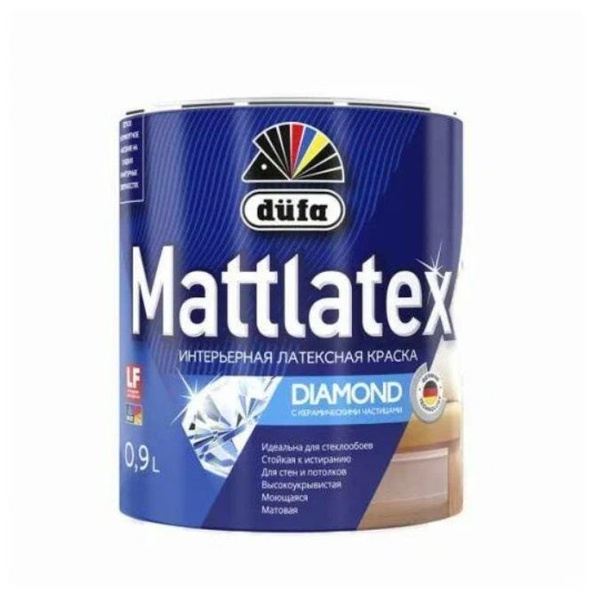 Краска DUFA Mattlatex D100 Гладкая, Латексная, Матовое покрытие, белый ...