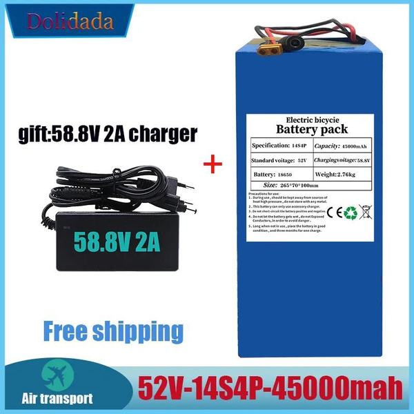Литиевые батареи высокой емкости 52V 14S4P 45000 мАч 18650 1000 Вт для ...