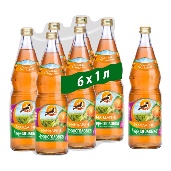 Лимонад Черноголовка Мандарин, 6 шт х 1 л - купить с доставкой по ...