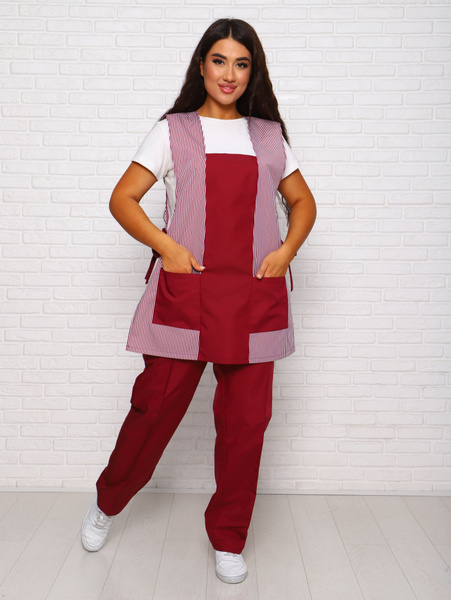 Костюм рабочий Женский Textile shop, размер 44 бордовый Тиси ...