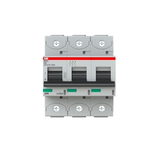 Автоматический выключатель ABB S803 80A 25kA 3P тип С 2CCS883001R0804 ...