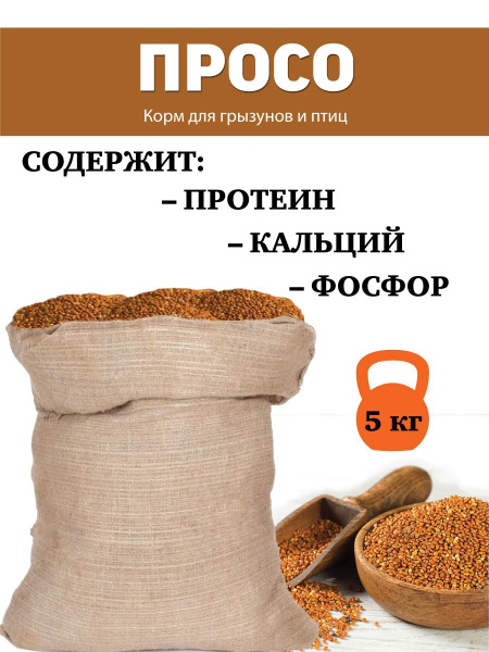 Просо для птиц, попугаев, грызунов 5 кг - купить с доставкой по ...