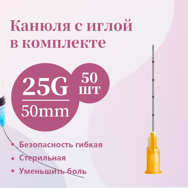 Канюля для контурной пластики игла тупоконечная 25G 50mm стерильные ...