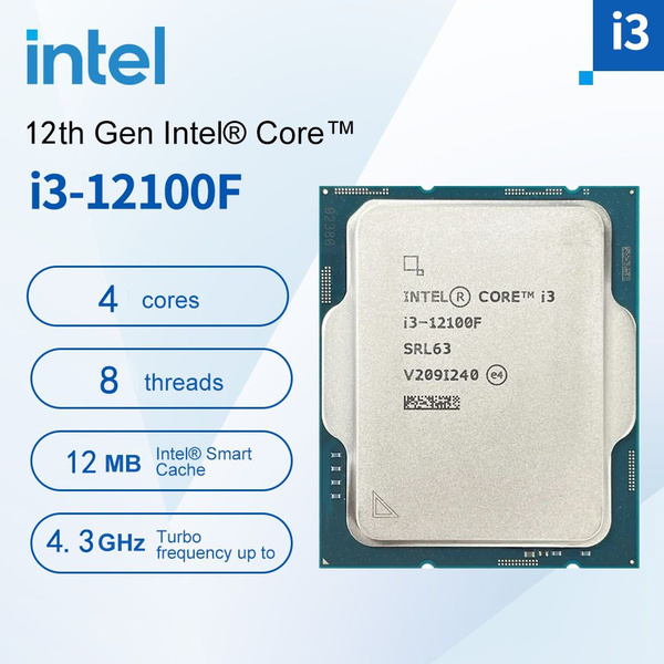 Процессор Intel Core i3 12-го поколения, OEM (без кулера), 4 яд., 3.3 ...