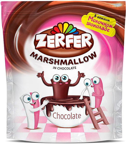 Зефир / Маршмеллоу Zerfer клубнично-сливочный в шоколаде - купить с ...