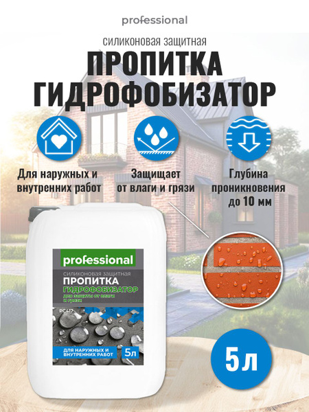 Гидрофобизатор PROFESSIONAL пропитка от влаги для бетона, для гипса ...