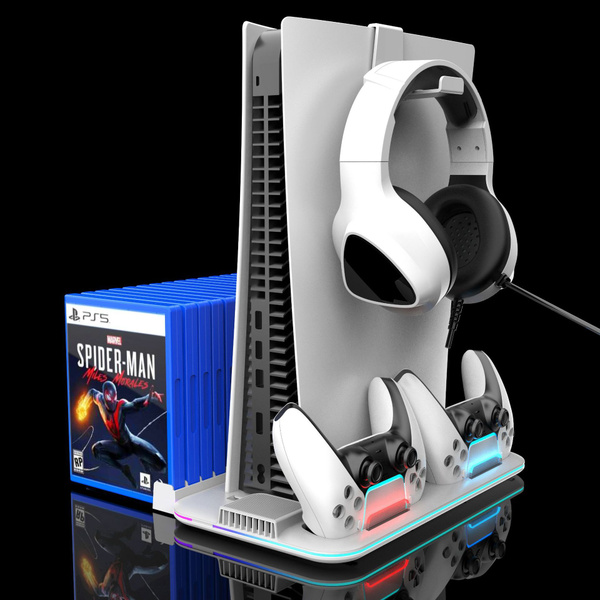 Охлаждающая подставка для игровой консоли PS5, зарядка с тонкой ручкой ...