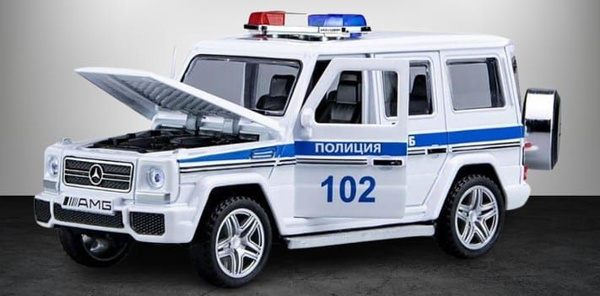 Mercedes-Benz G-класса G63 AMG Мерседес Бенц Гелик Полиция (1:24) 22 см ...