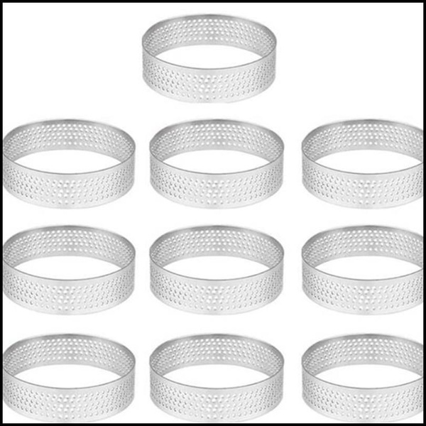 Кольцо для тарта из нержавеющей стали, 10 упаковок, термостойкое кольцо ...