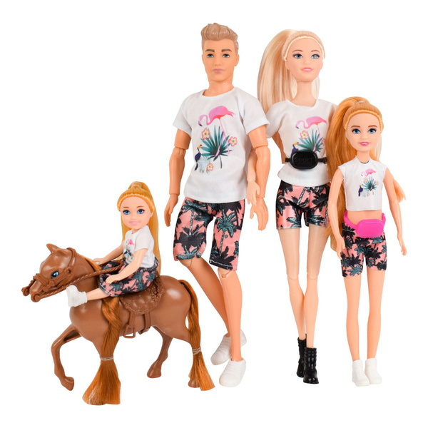 Набор кукол с питомцем, "Семья", барби с мужем и детьми + лошадка ...