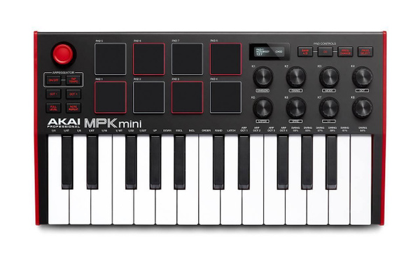 AKAI MPK MINI 3 USB/MIDI-клавиатура контроллер с 8 пэдами - купить с ...