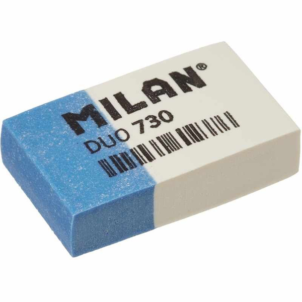 Ластик пластиковый Milan Nata Duo 730, комбинированный (30 шт ...