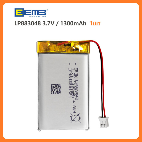 Аккумулятор EEMB LP883048 3.7В 1300мАч Подзарядка Литий полимерные ...