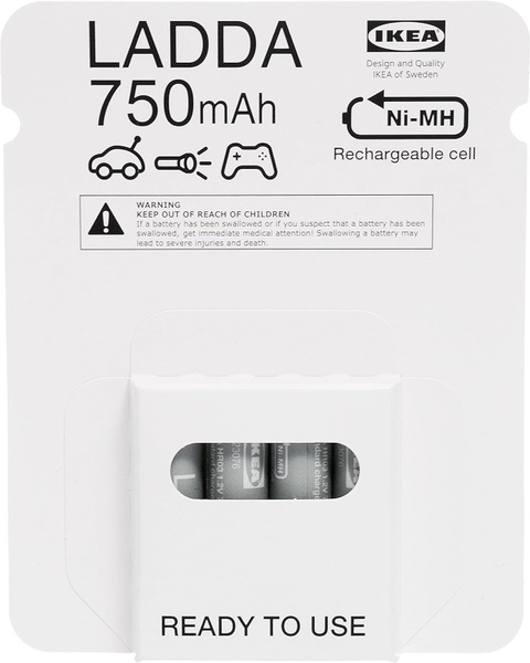 Аккумулятор меня AAA LADDA 750 mAh IKEA - купить с доставкой по ...