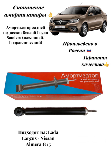Амортизатор стойка задней подвески Рено Логан Сандеро - Renault Logan ...