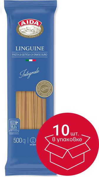 Макароны Aida цельнозерновые Linguine Лапша, 500 г х 10 шт - купить с ...