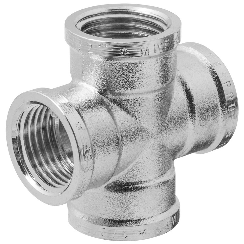 Характеристики Крестовина латунная никелированная 1/2\" в/в/в/в MPF ...