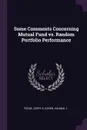 Some Comments Concerning Mutual Fund vs. Random Portfolio Performance - Jerry A Pogue, Kalman J Cohen