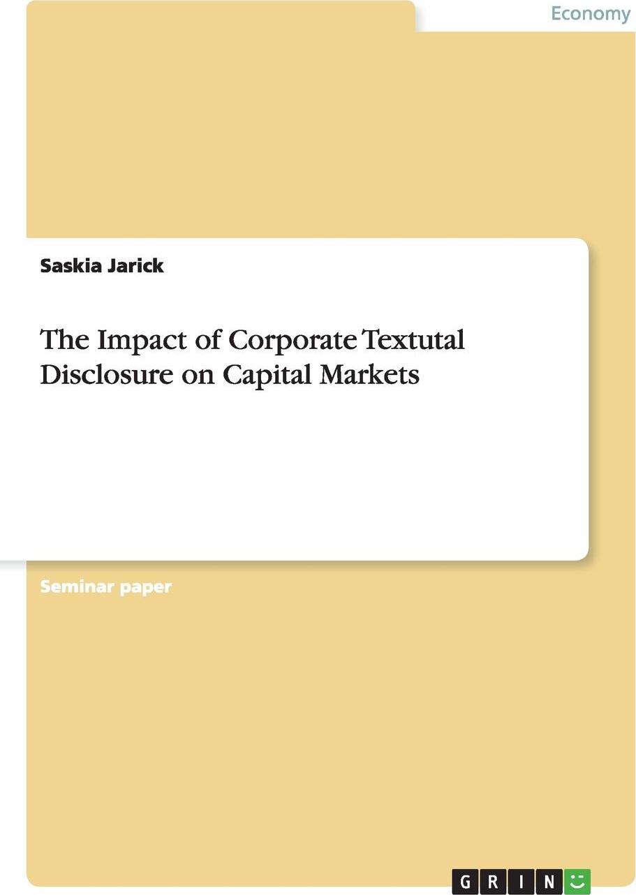 фото The Impact of Corporate Textutal Disclosure on Capital Markets