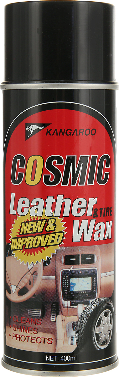 фото Полироль универсальный Kangaroo "Leather & Tire Wax Silicon", спрей, 400 мл