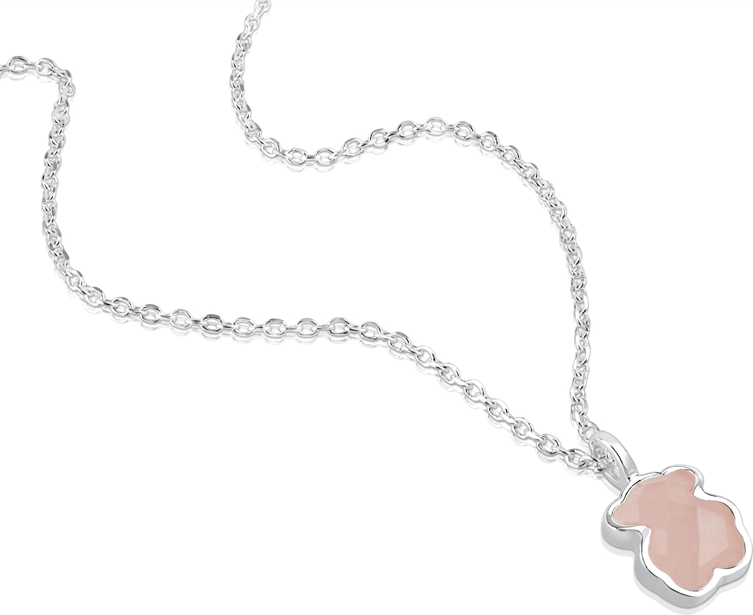 Тоус кварц. Подвеска tous с розовым кварцем. Ожерелье tous Color, серебро. Кулон tous розовый кварц