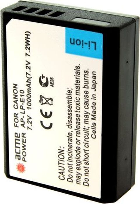 Аккумулятор для зеркальных камер AcmePower AP-LP-E10 для: Canon EOS 1100D/Rebel T3