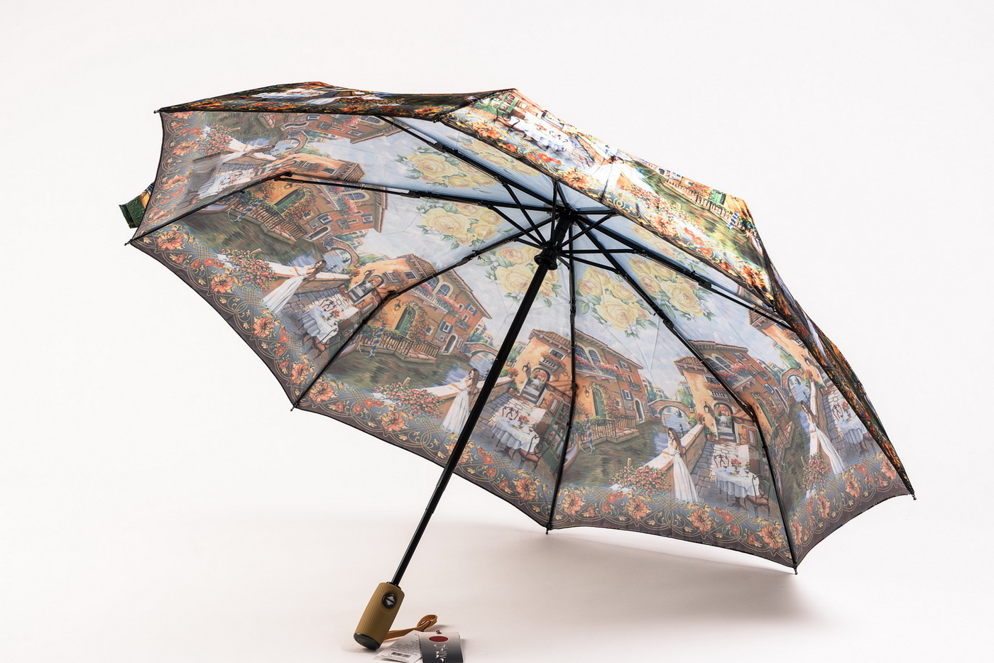 Дорогой зонтик. Самый дорогой зонт. Зонт автоматический "Paris girl", d 108 cм,. Купить коричневый зонт автомат.