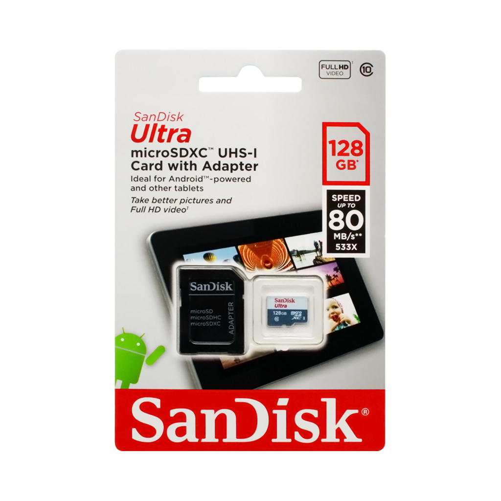 Карта памяти microsdxc uhs i sandisk ultra 128 гб