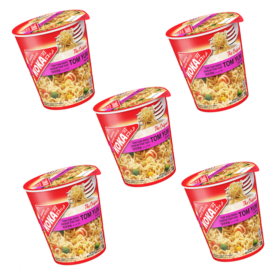 KOKA/ сингапурская лапша КОКА Original со вкусом Том Ям, стакан (5 шт. по 70 г)