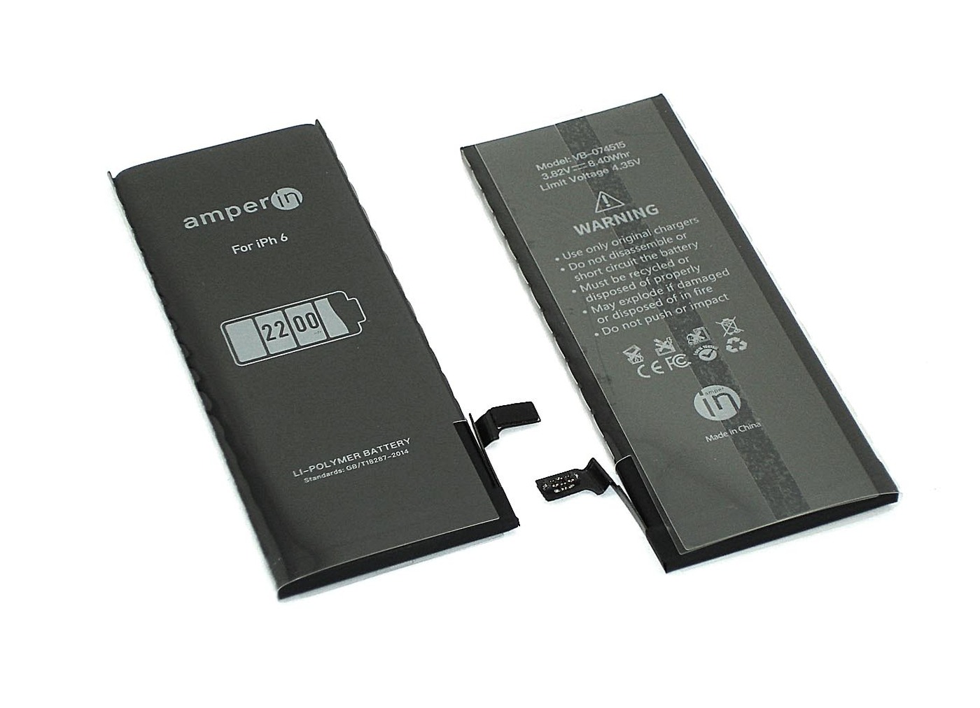 Аккумулятор (батарея) Amperin для Apple iPhone 6 3,82V 2200mAh