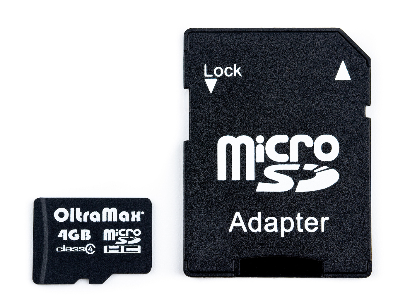 КартапамятиMicroSD4GBOltraMaxClass4+SDадаптер/OM004GCSDHC4-AD