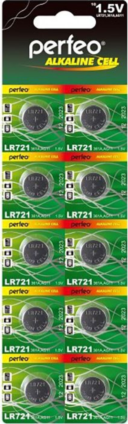 Батарейка LR721 щелочная Perfeo LR721/10BL Alkaline Cell 361A AG11 10 ...