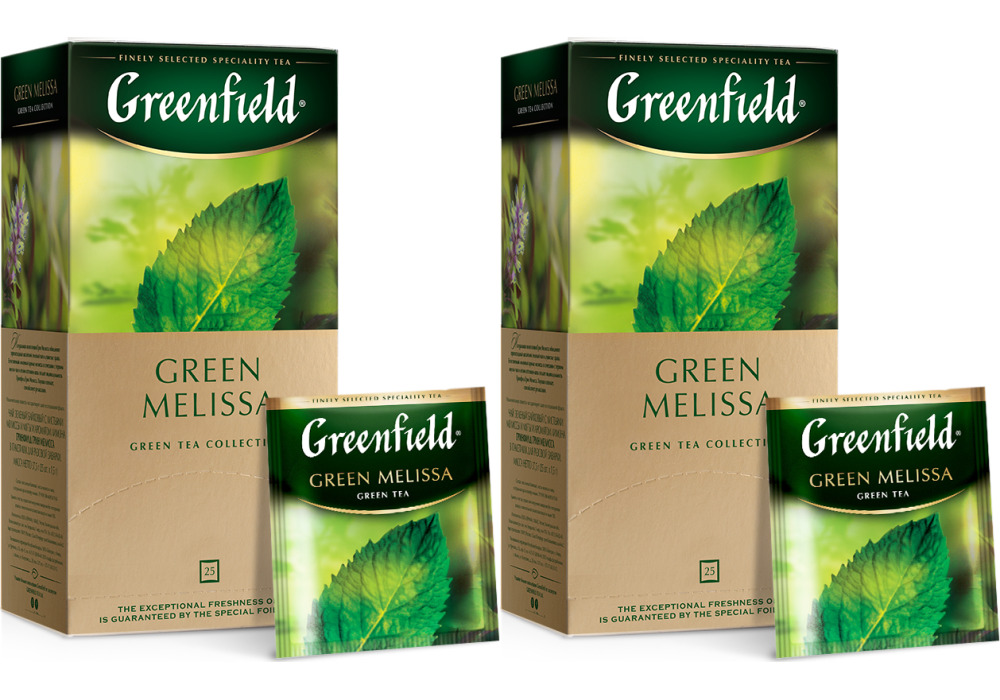 Гринфилд это. Чай зеленый Greenfield Green Melissa. Зелёный чай Гринфилд в пакетиках. Чай Гринфилд 100 пакетиков зеленый.